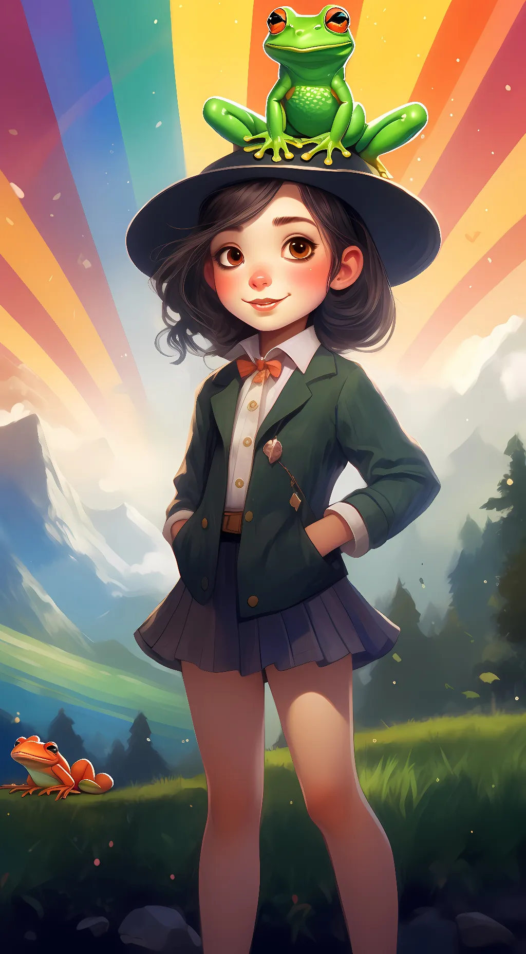 ai character: froggy background