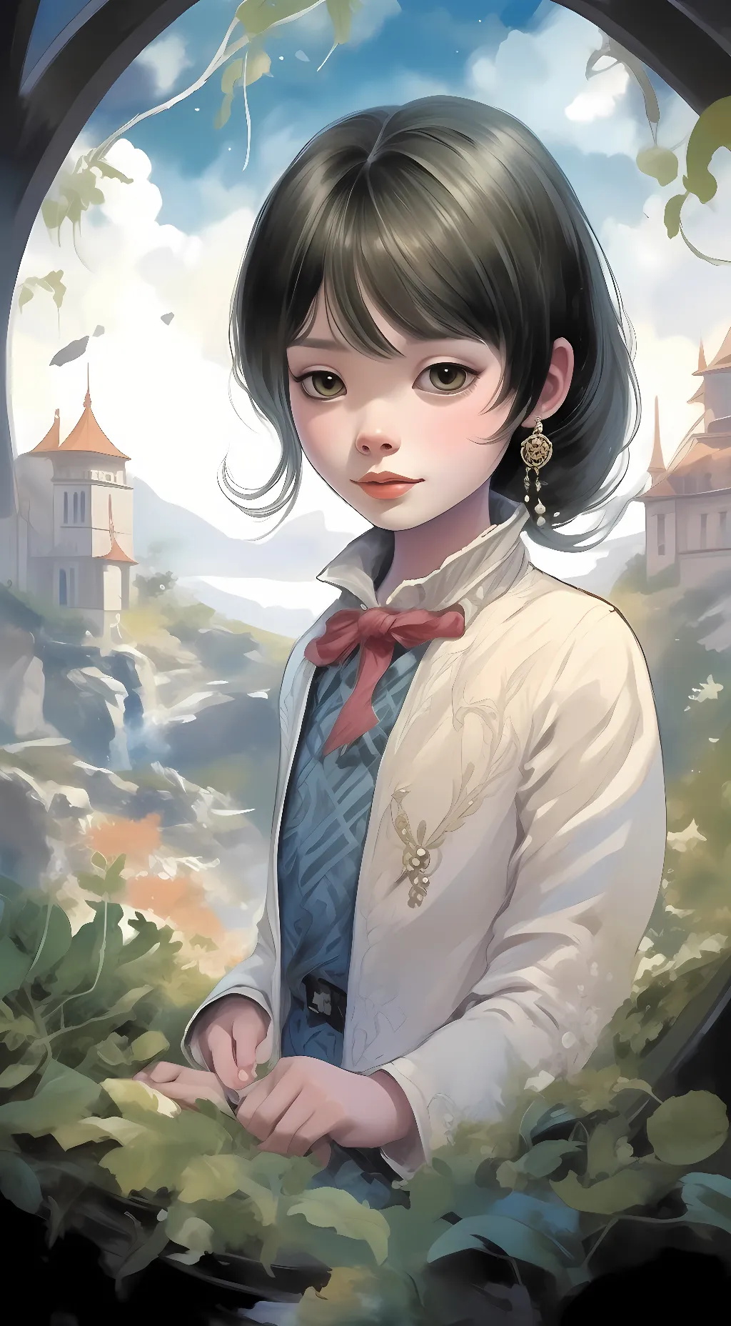 ai character: autum background