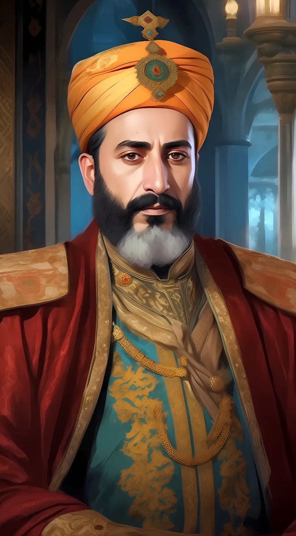 ai character: Sultan Suleiman background