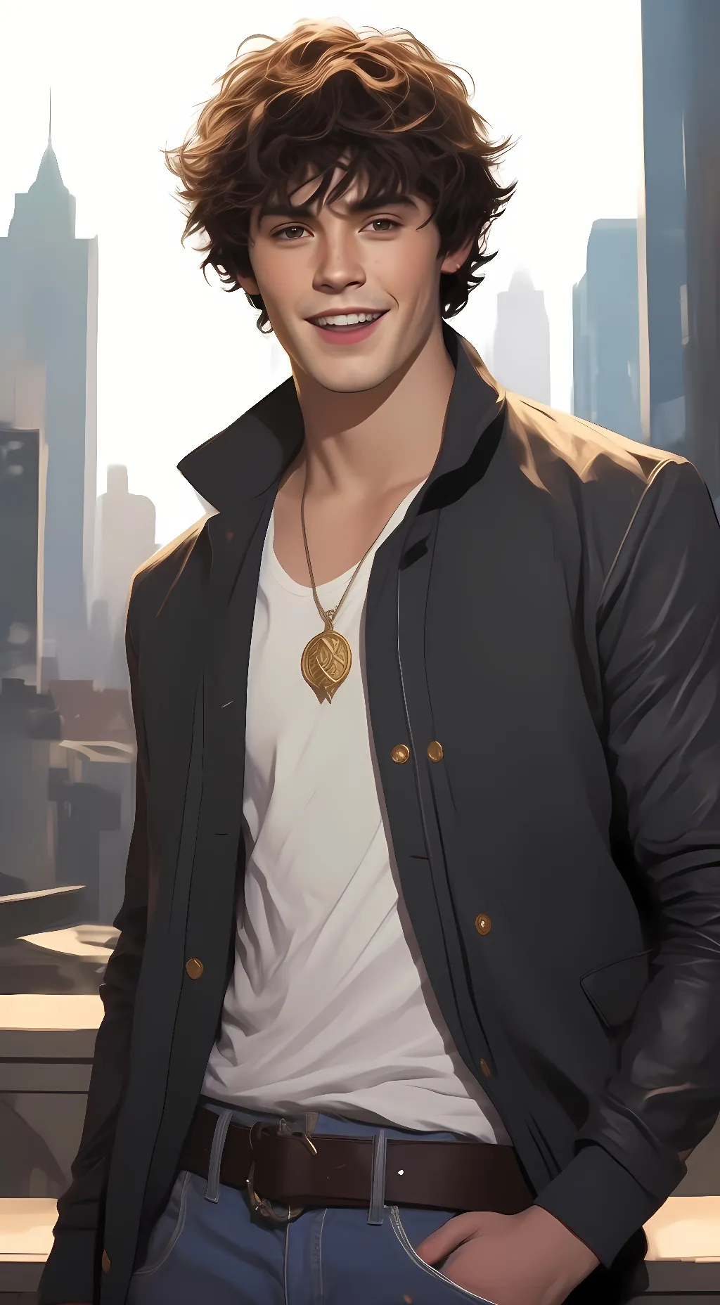 ai character: Ethan Landry ghost background