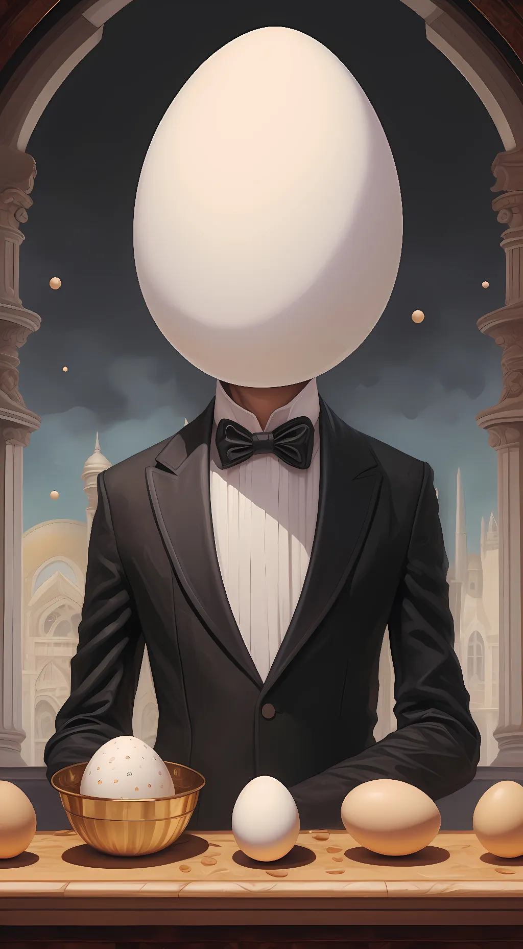 ai character: egg background