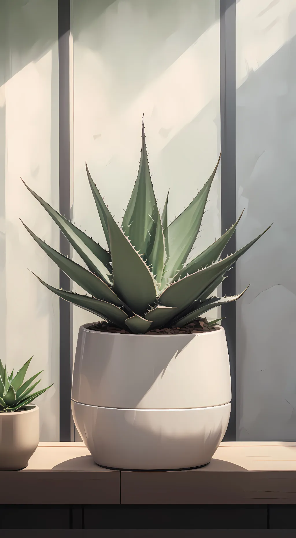 ai character: aloe vera background
