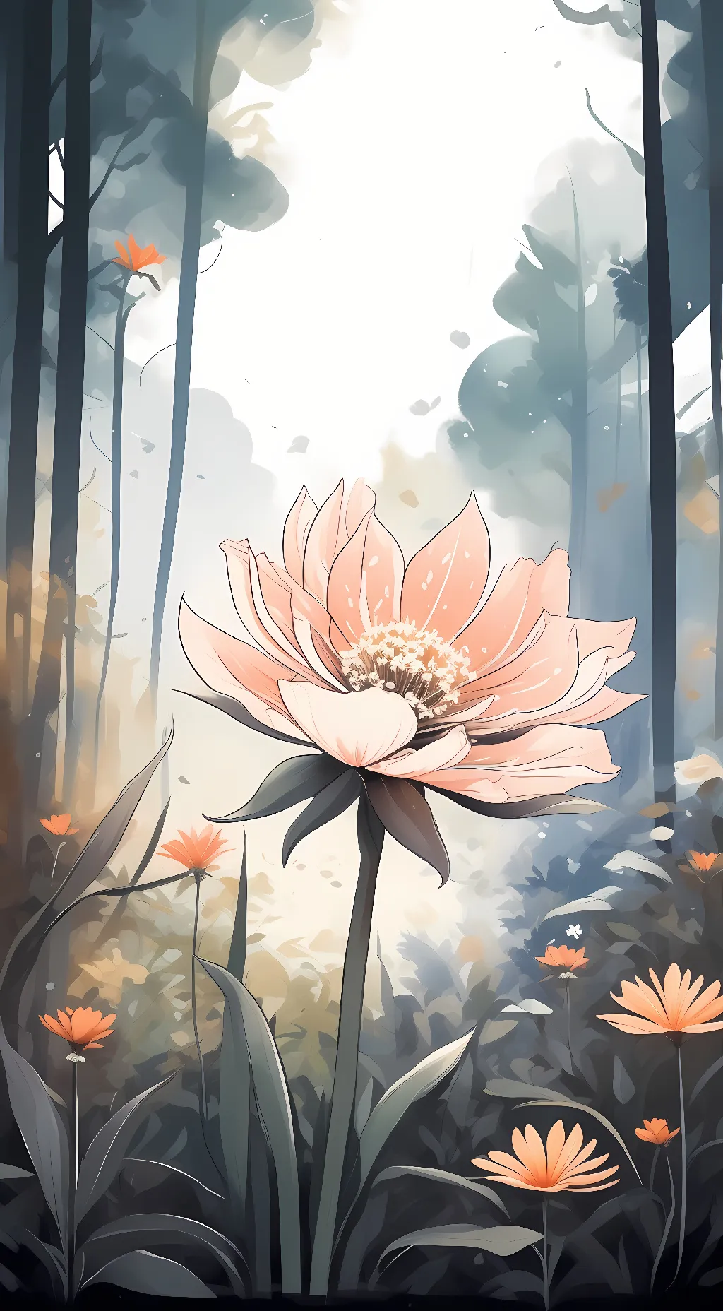 ai character: Winter Flower background