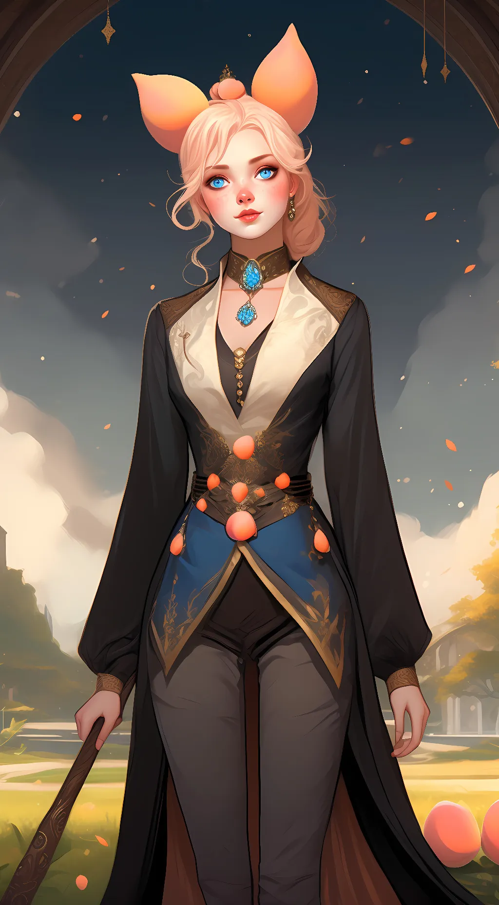 ai character: snowy background