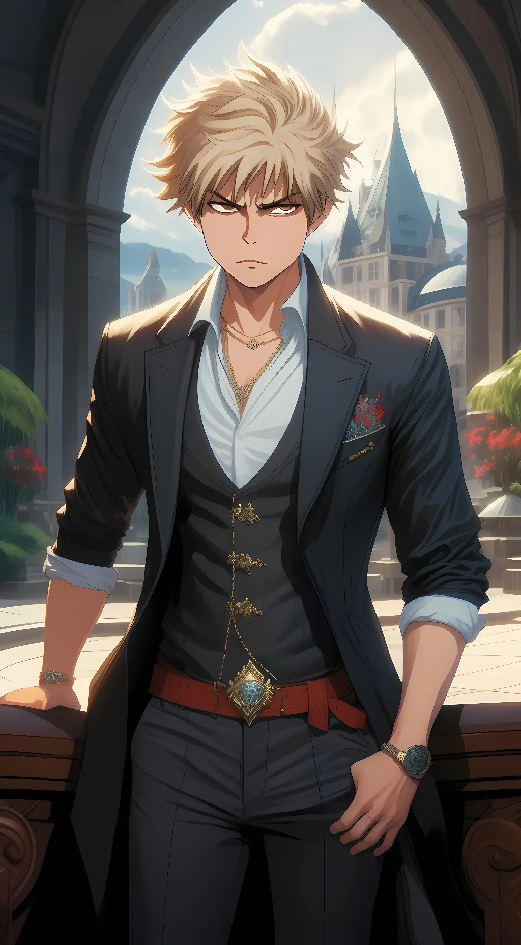 ai character: Katsuki Bakugo background