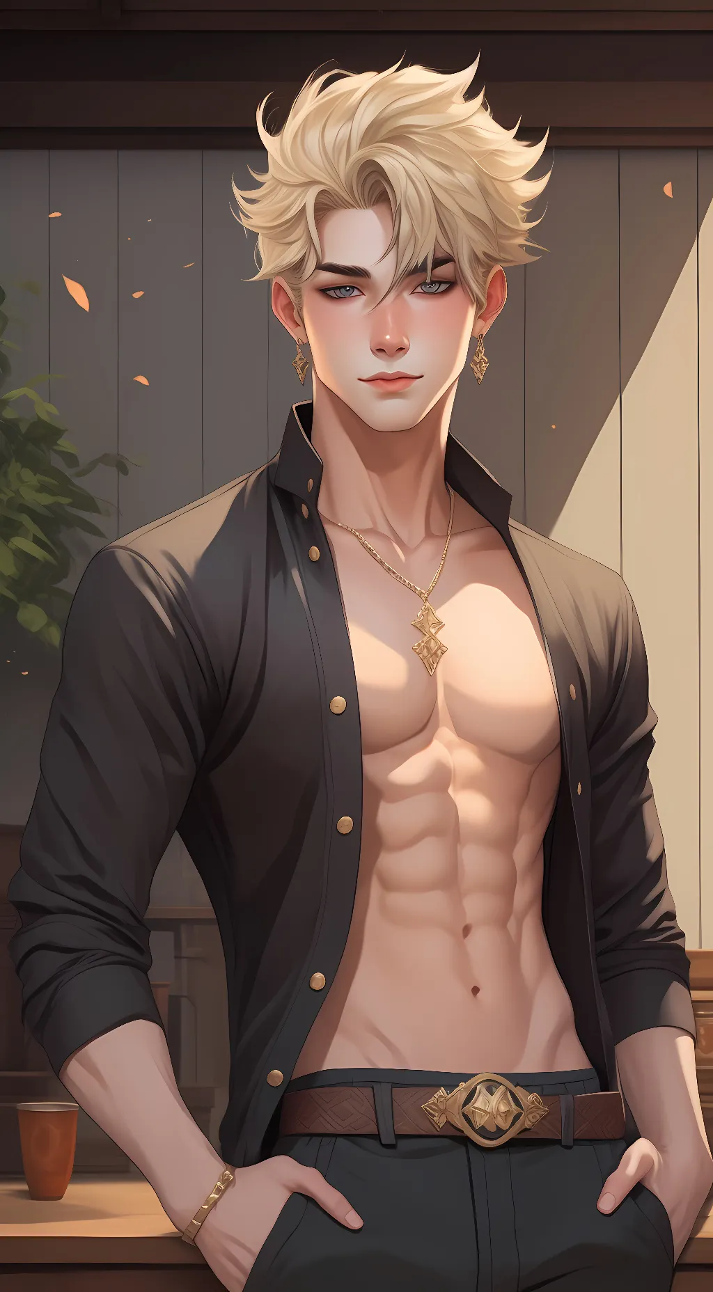 ai character: Katsuki Bakugo  background