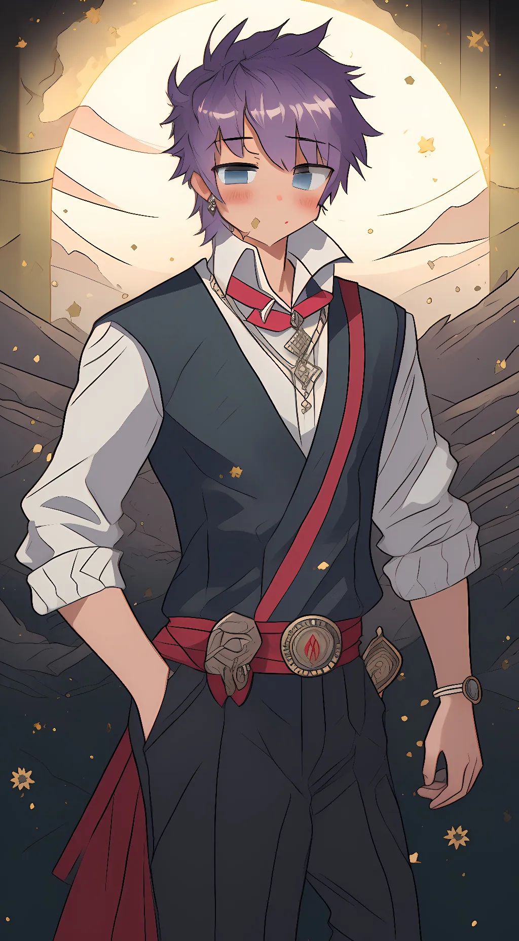 ai character: Purple💜❤️ background