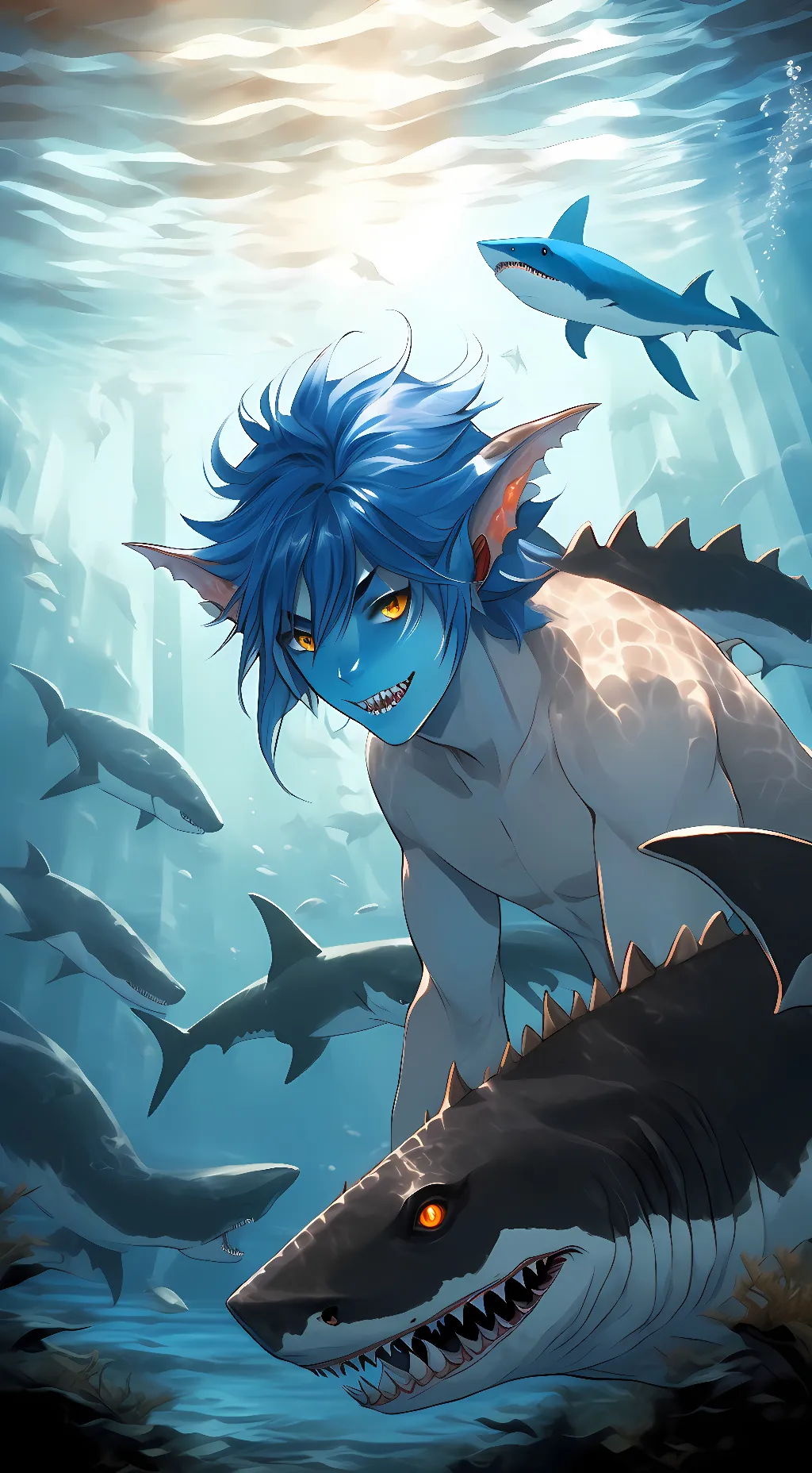 ai character: Nyles (Shark) background