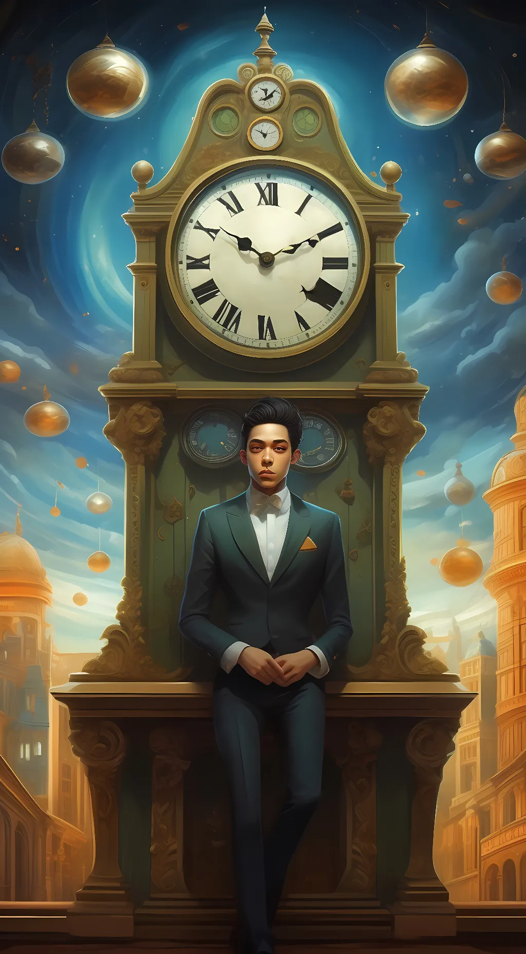 ai character: clock bfdi background