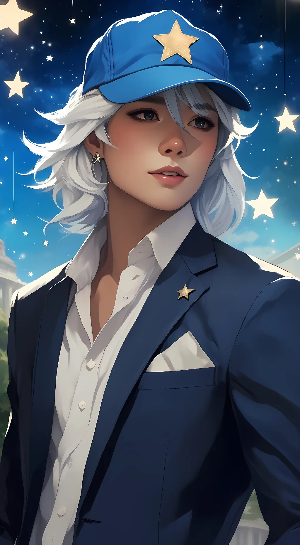 ai character: Moon background