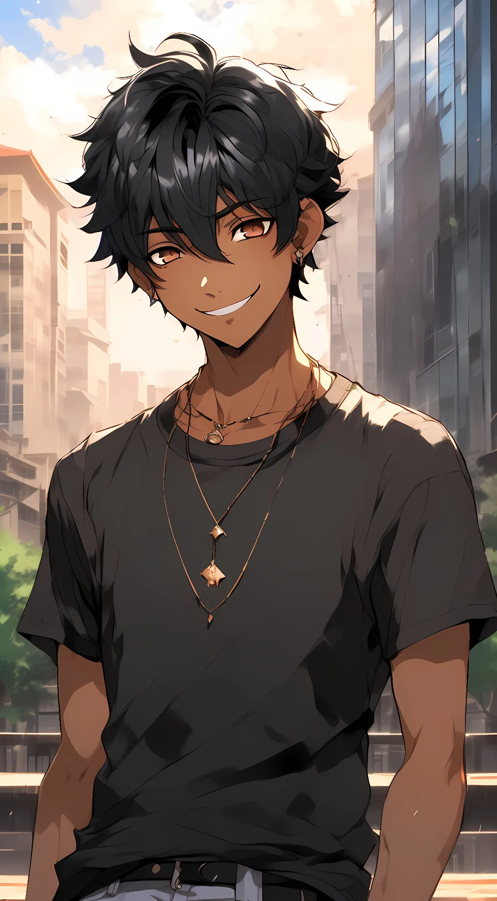 ai character: Black background