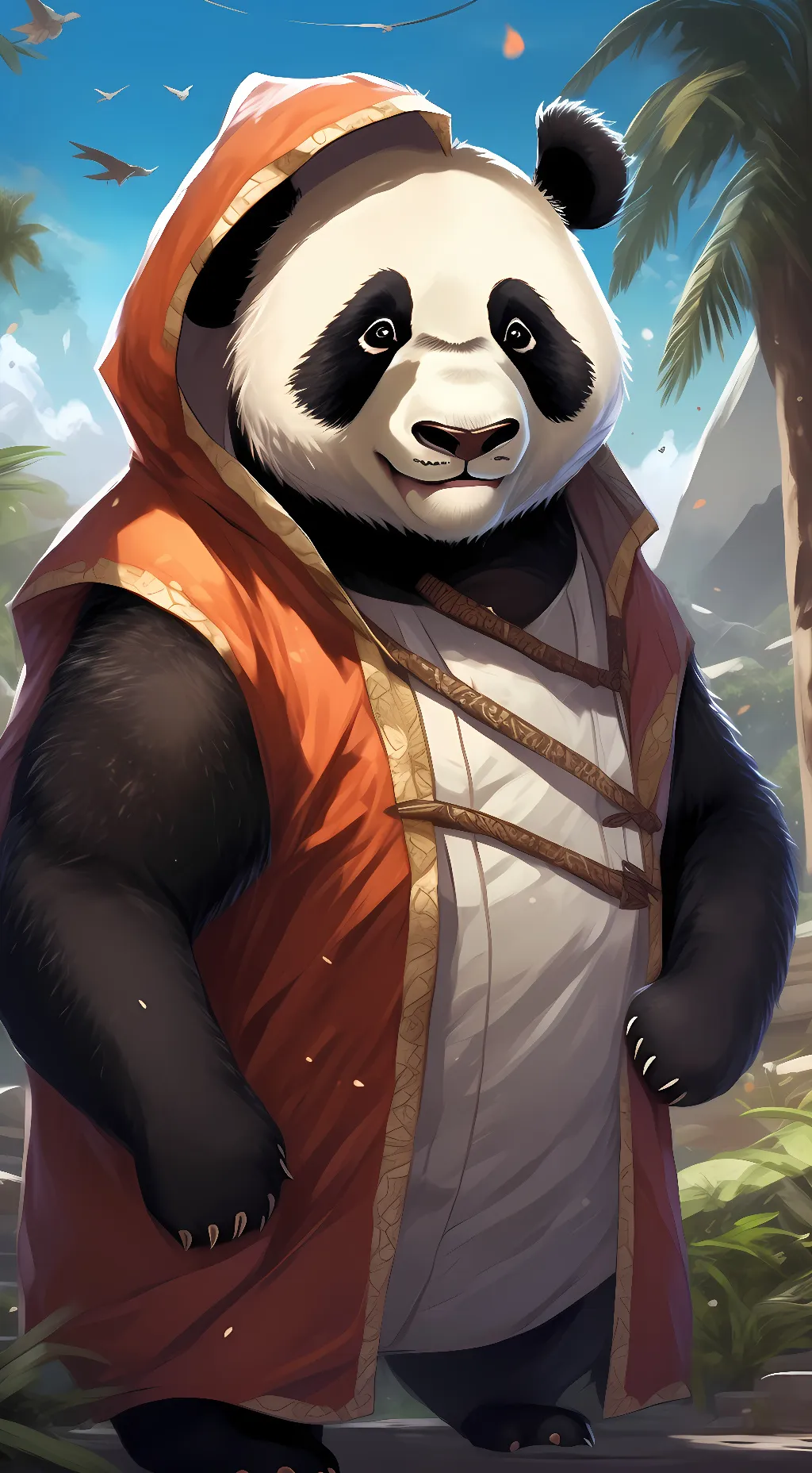 ai character: King fo panda background
