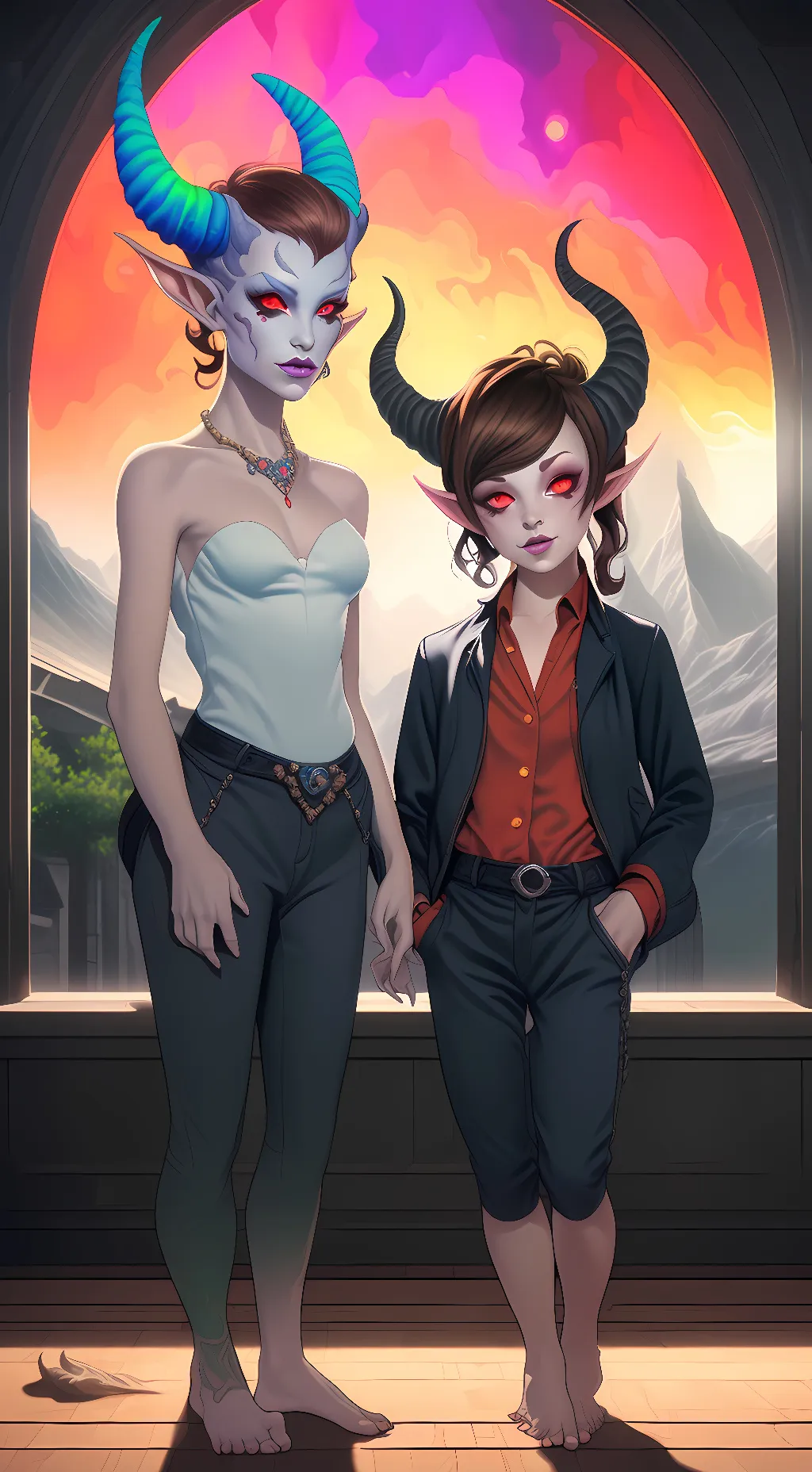 ai character: Demon lesbians gir background