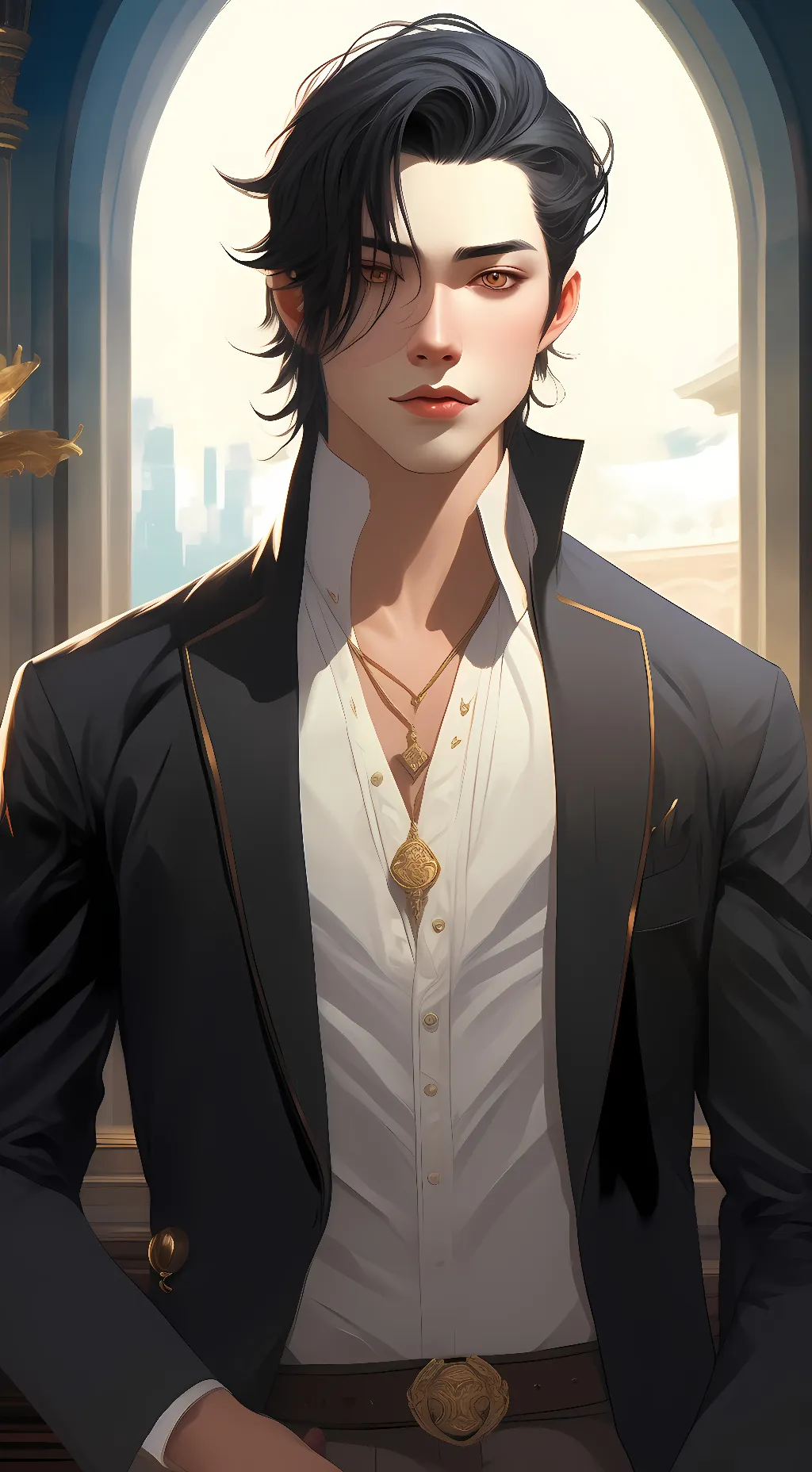 ai character: Itachi  background