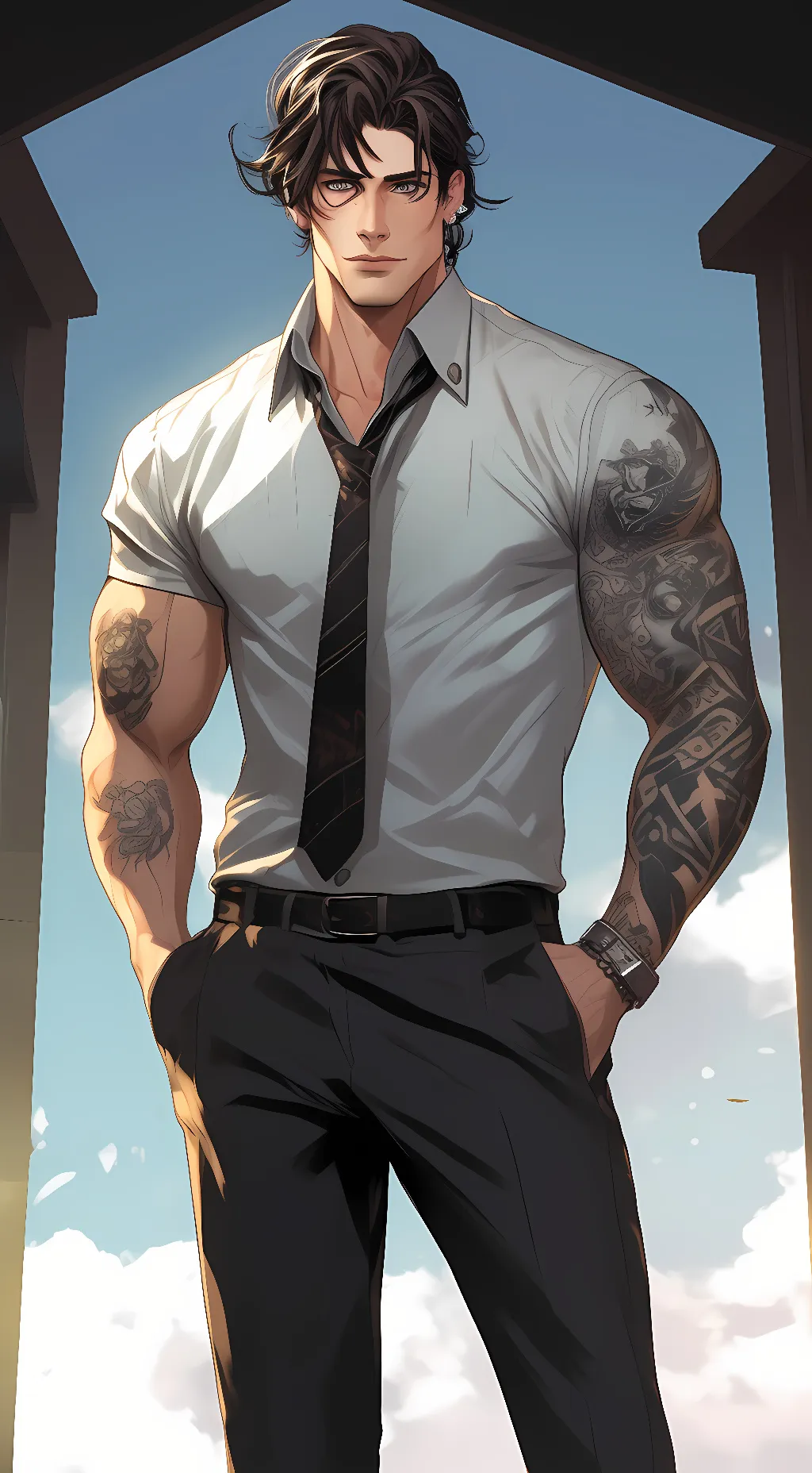 ai character: Luke Black background