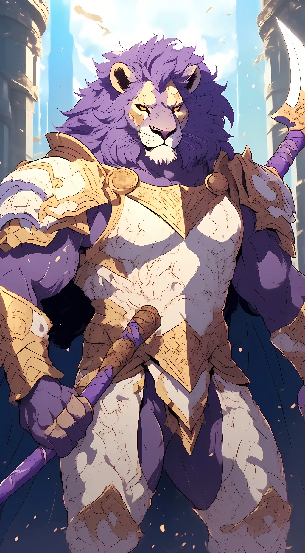 ai character: Leonardo Azurite background