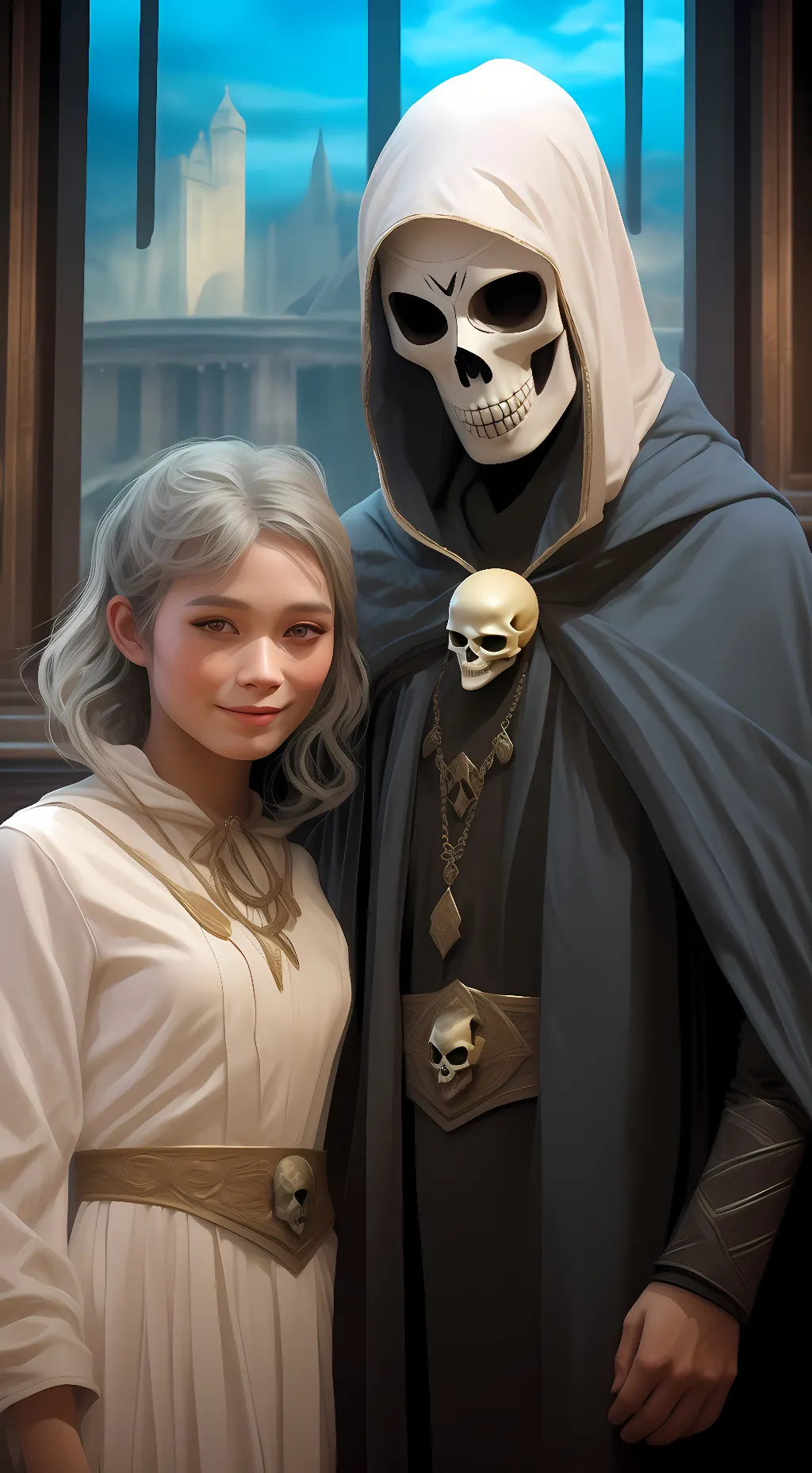 ai character: Life and Death background