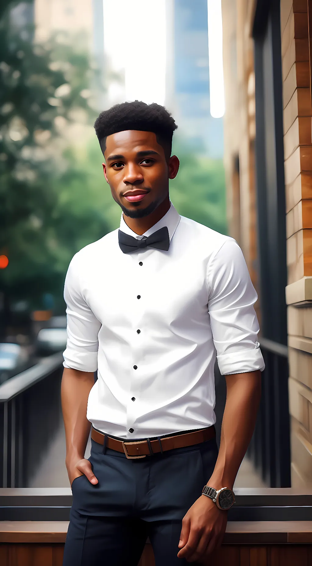 ai character: pasture background