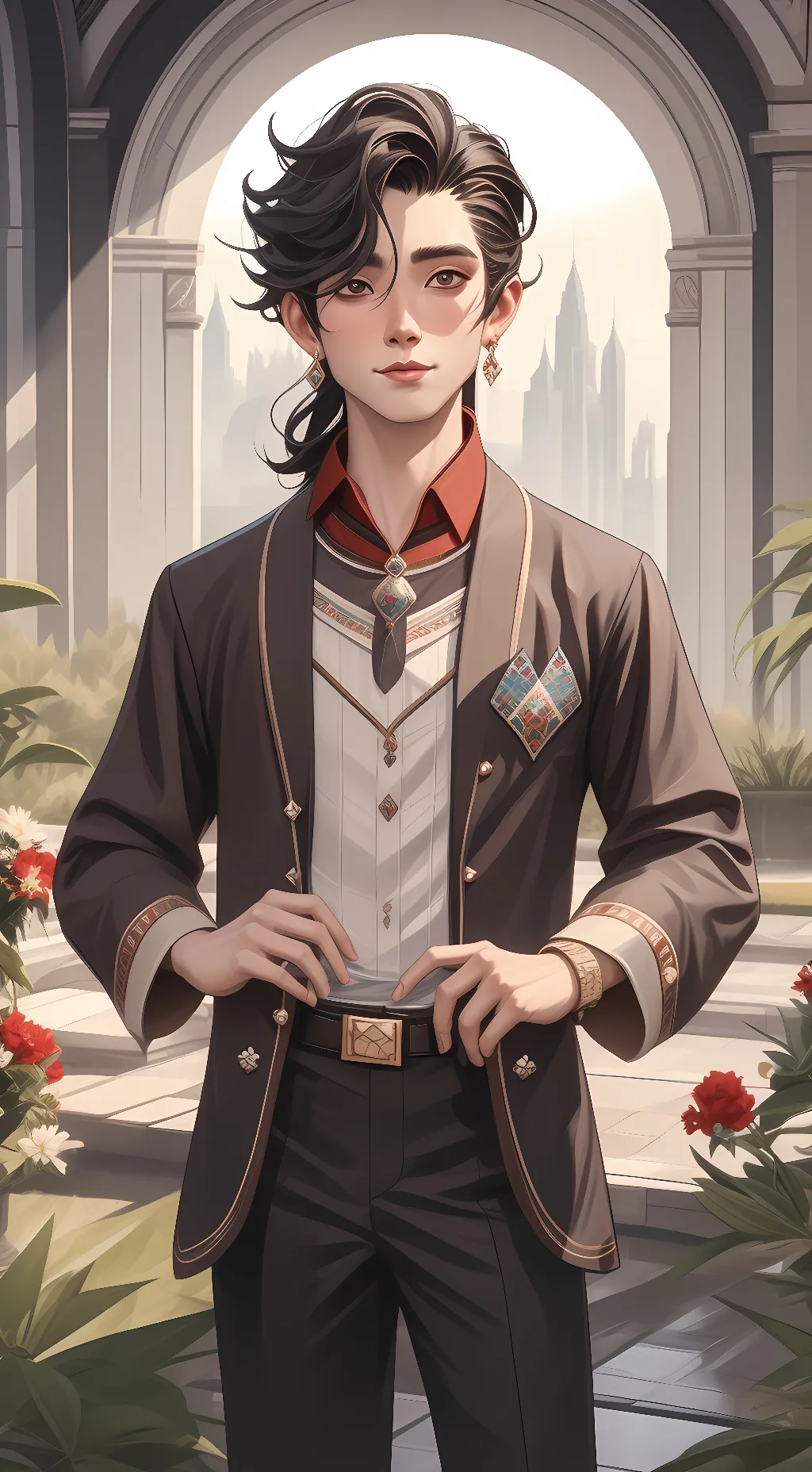 ai character: copper background