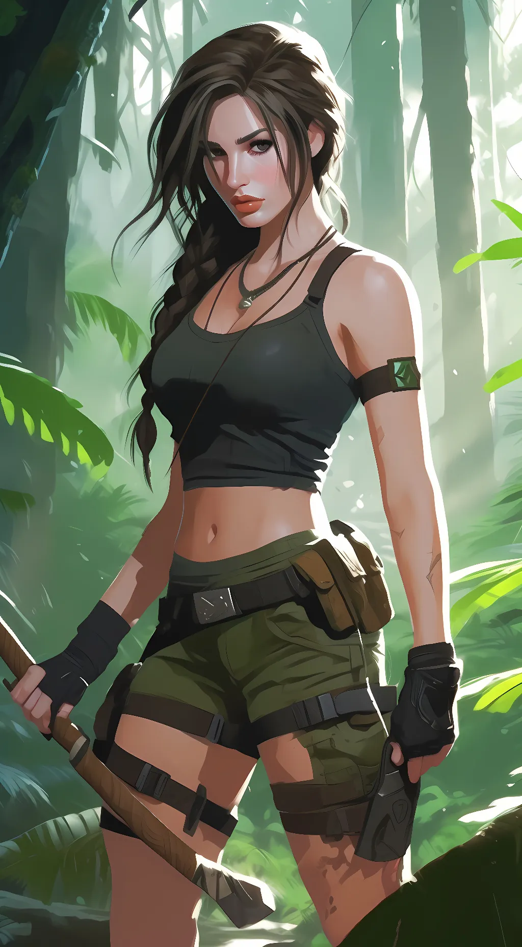 ai character: Lara Croft 🏹 background