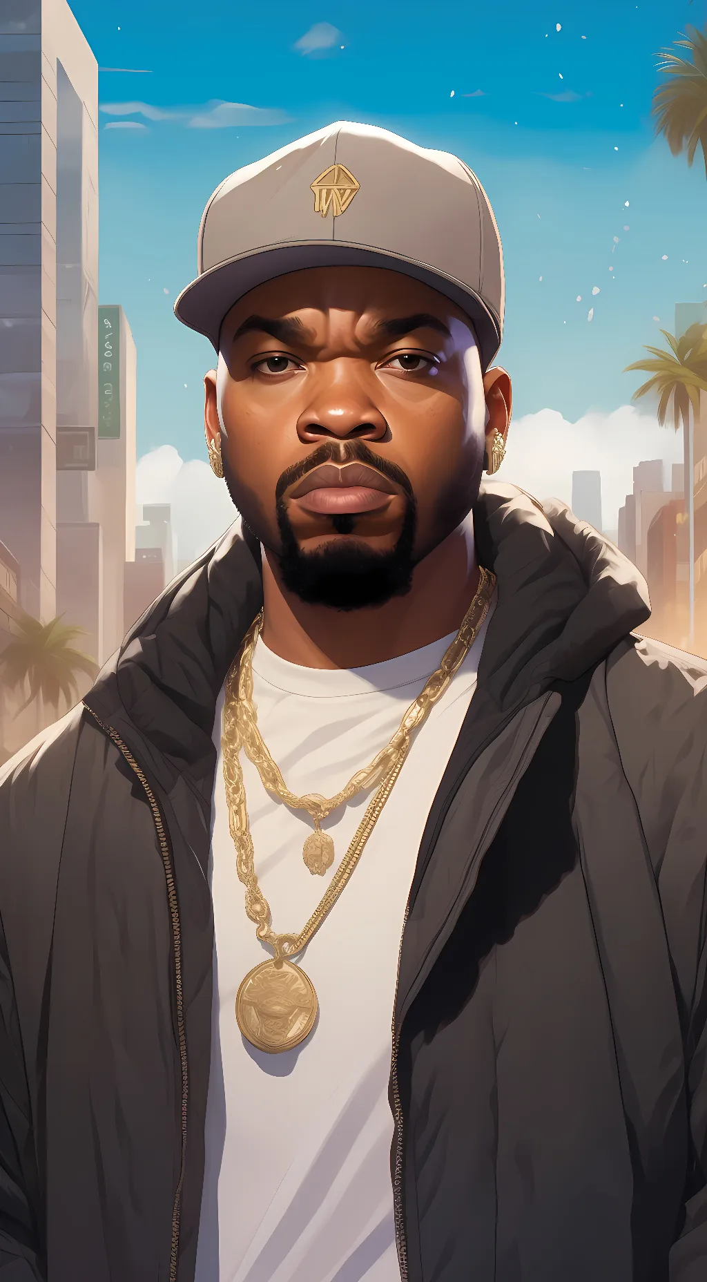 ai character: Ice Cube background