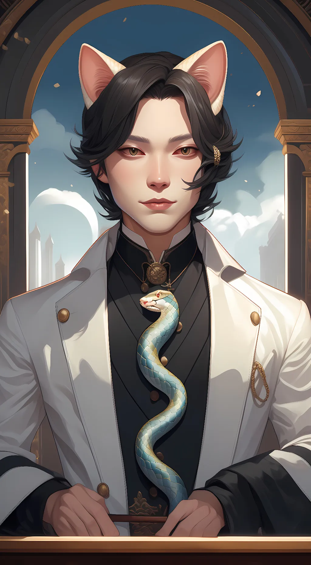 ai character: your snake and cat background