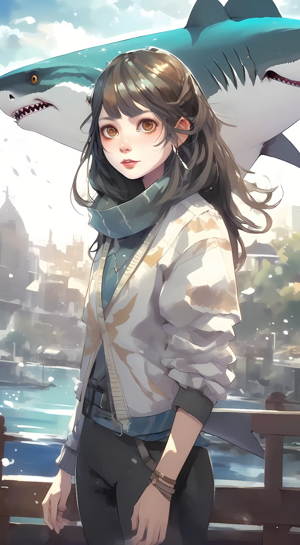 ai character: Amber background