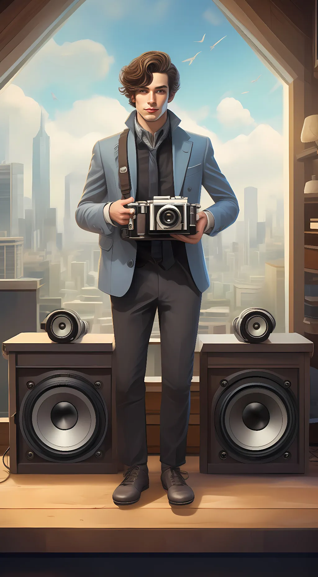 ai character: Titan speakerman background