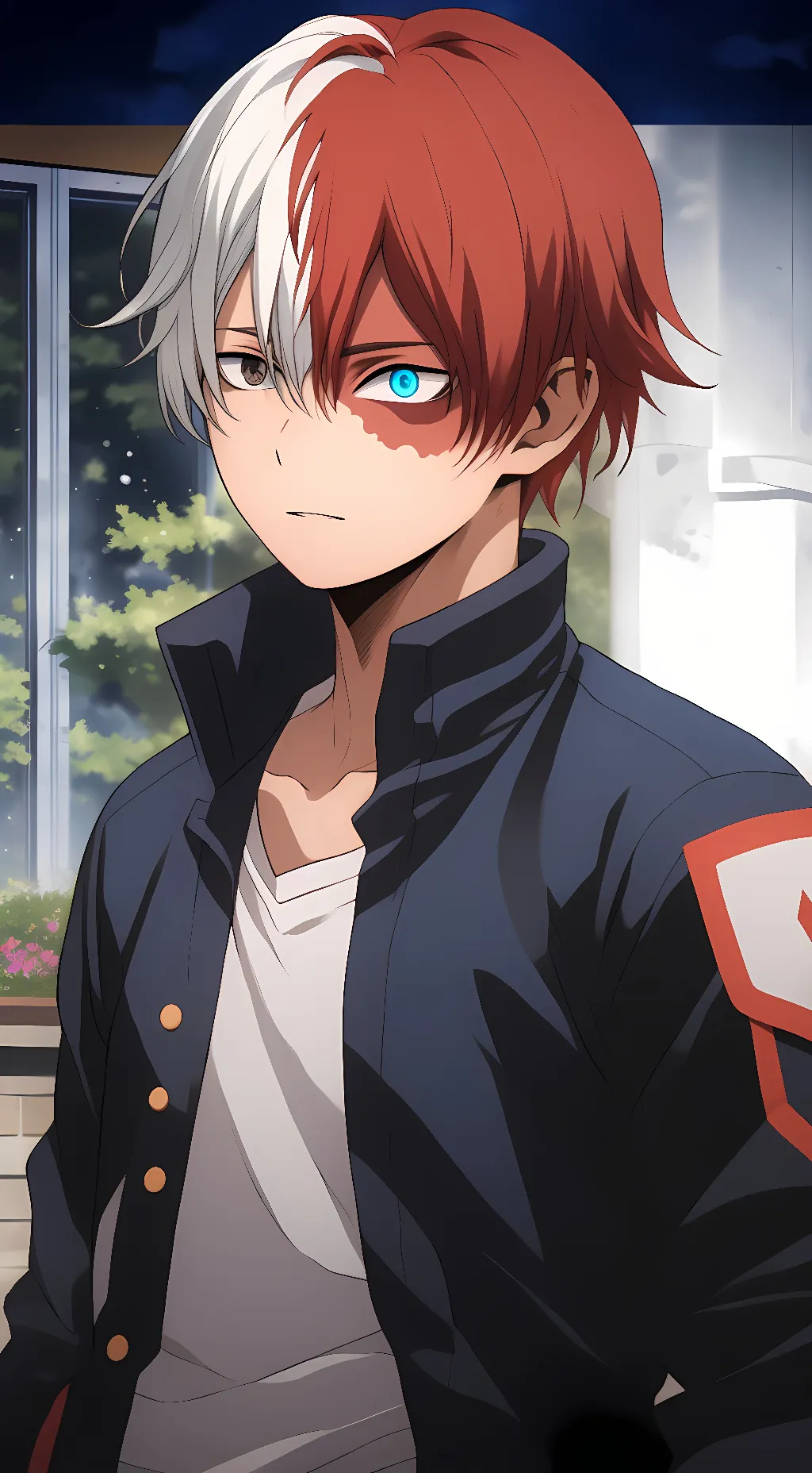 ai character: Shoto Todoroki  background