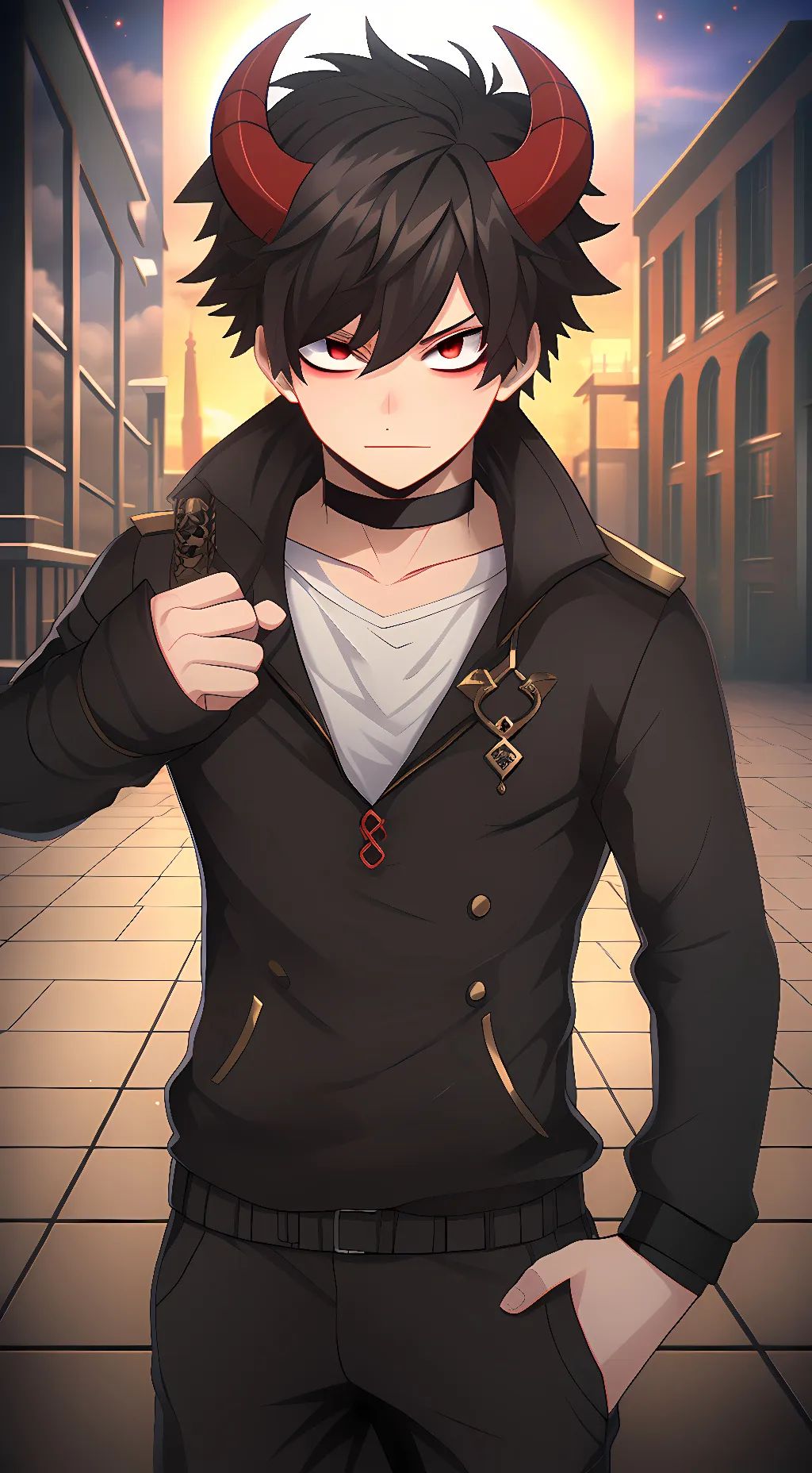 ai character: Demon bakugo background