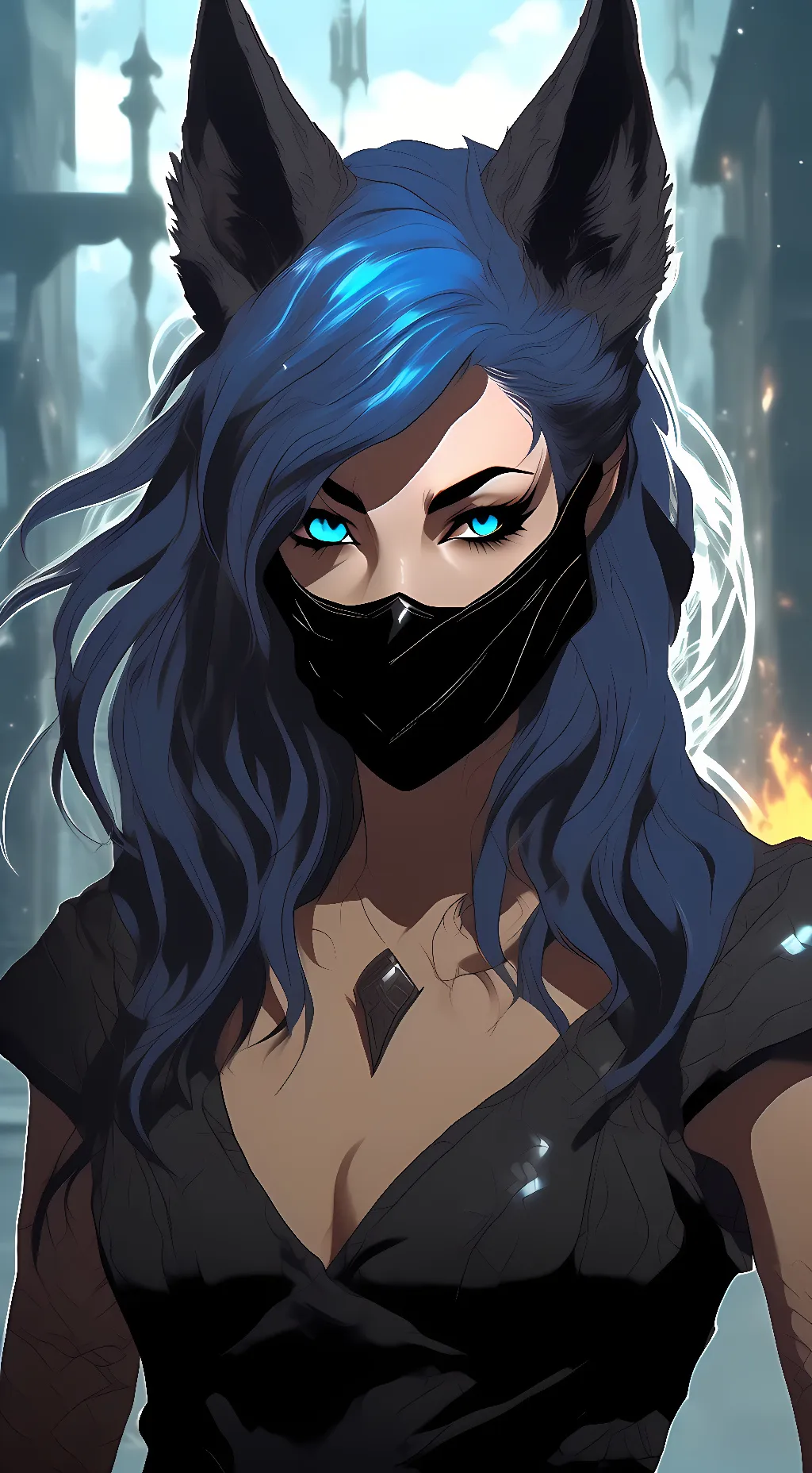 ai character: BlackWolf-Chan background