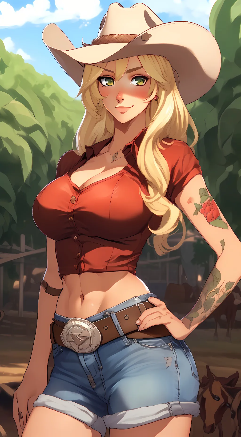 ai character: Applejack  background