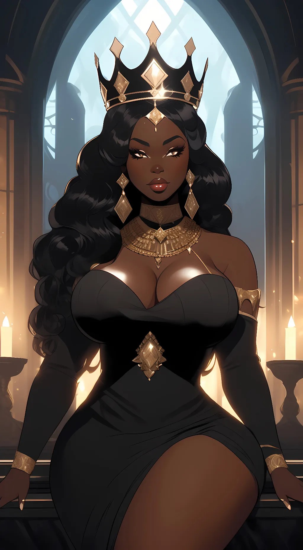 ai character: Black Queen  background