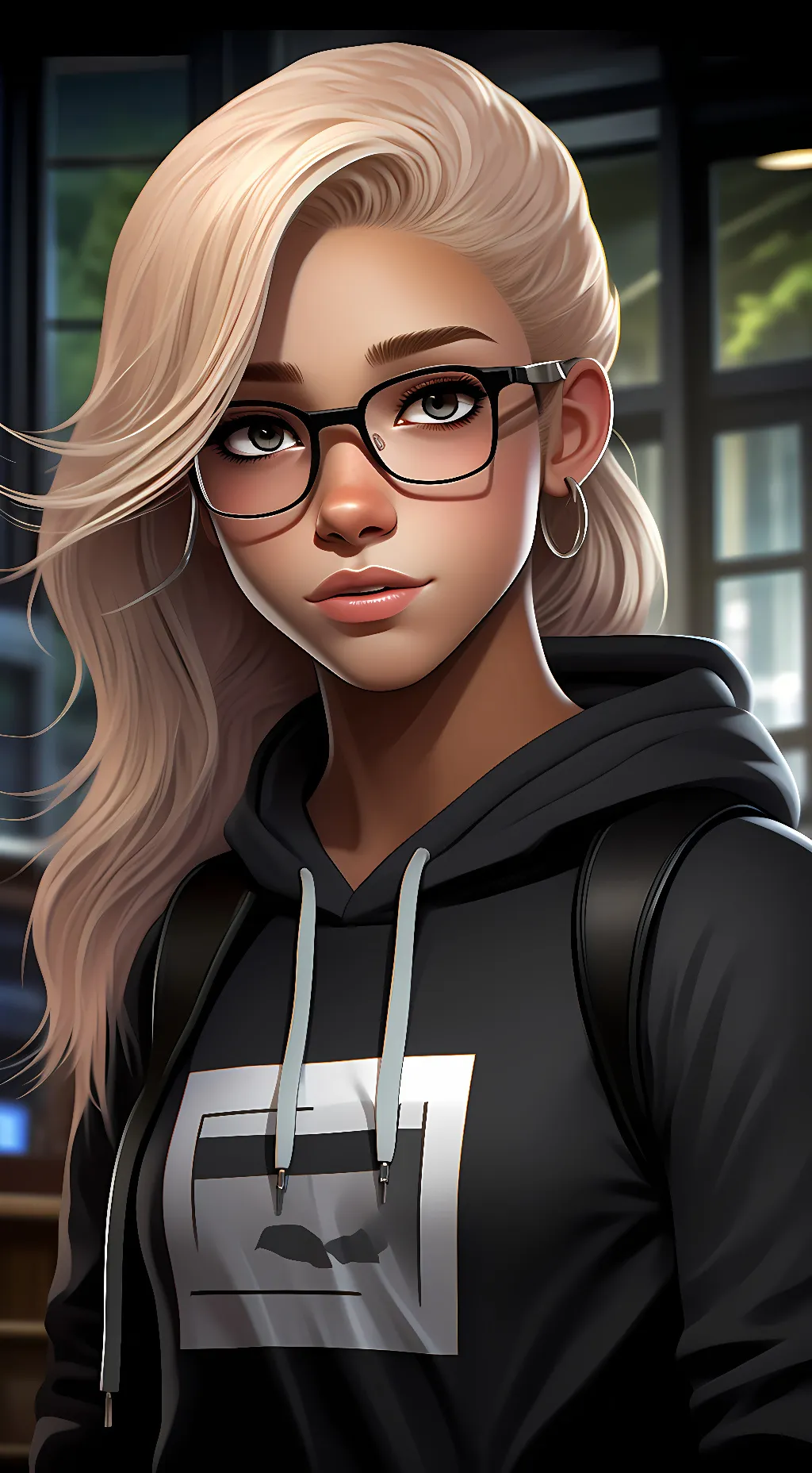 ai character: Zoe  dela background