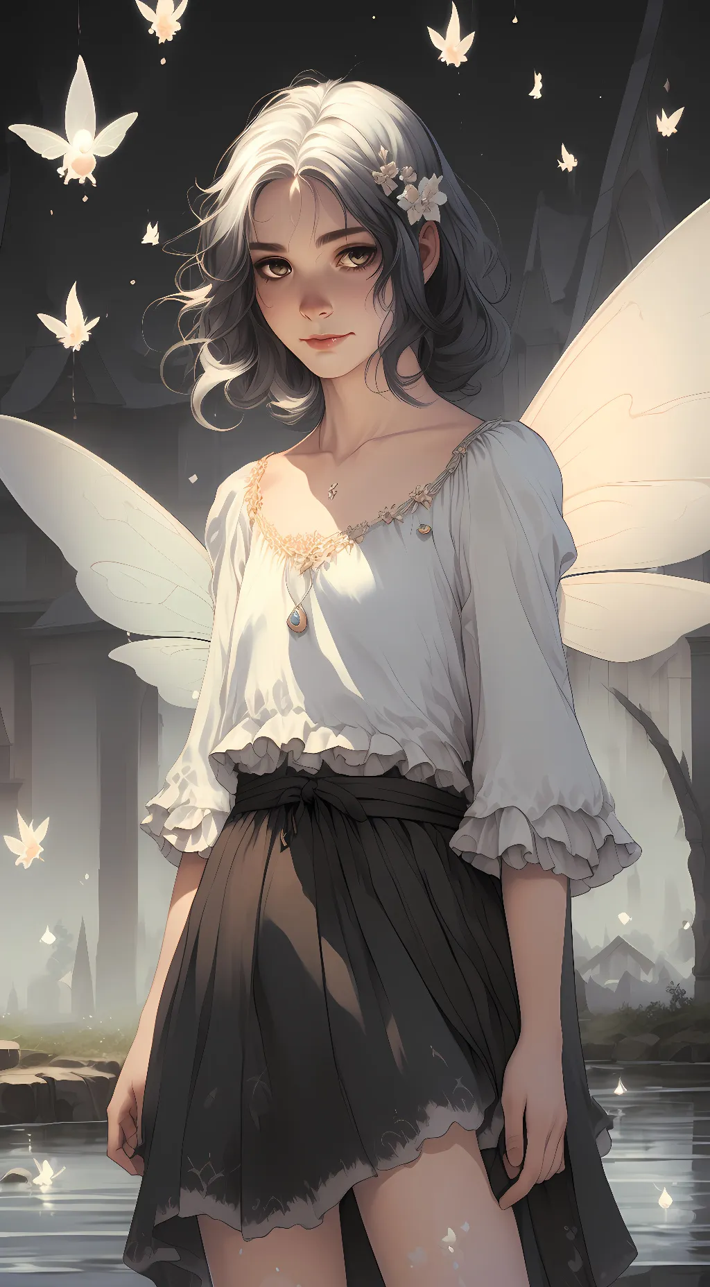 ai character: Milky background