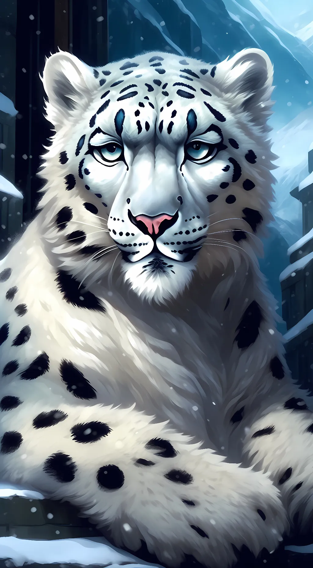 ai character: Snowy background