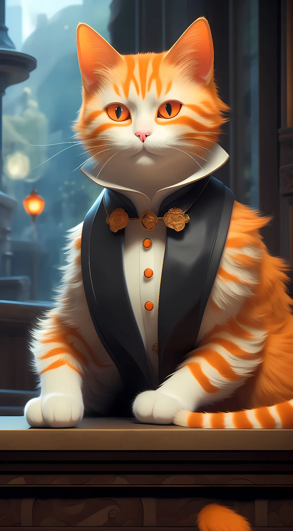 ai character: Orange Cat background