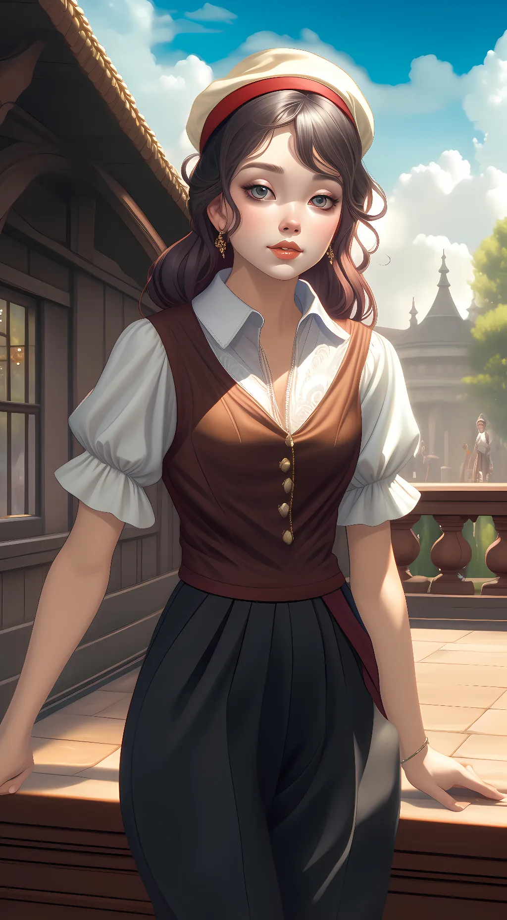 ai character: sea background