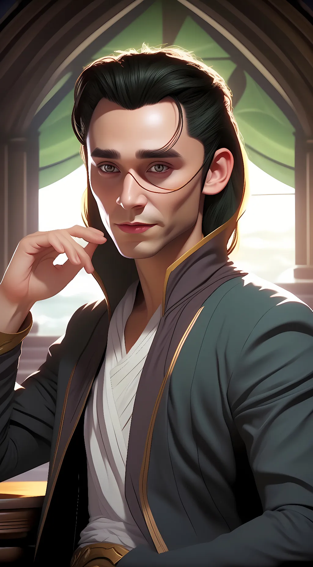 ai character: Loki  background