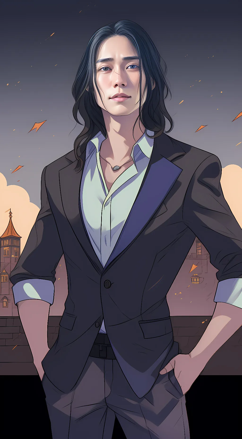 ai character: дан. lin background