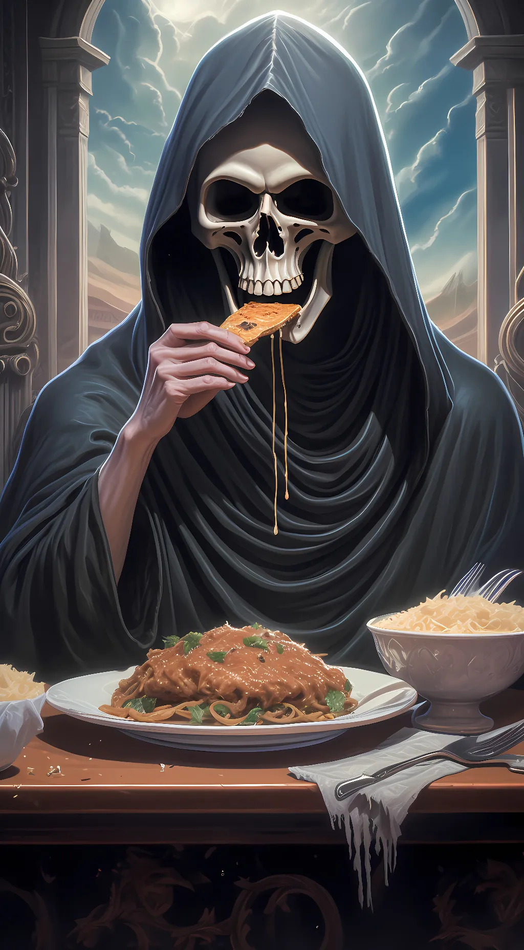 ai character: The Grim Eater  background