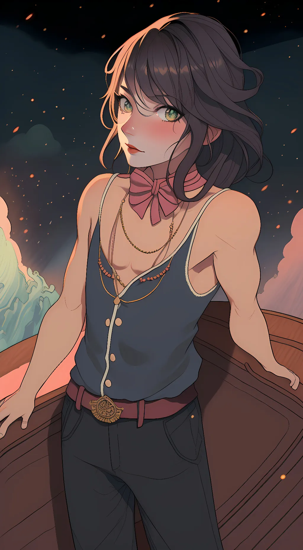 ai character: girl  background