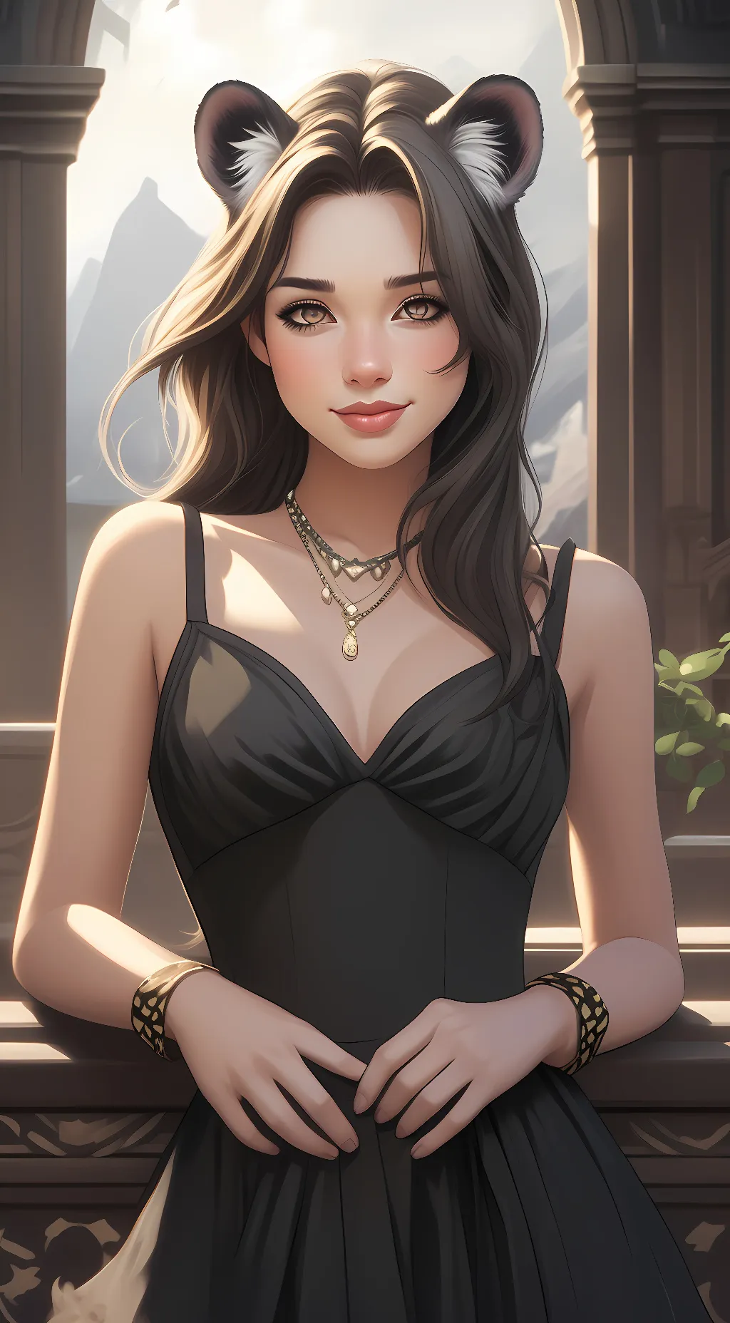 ai character: Mel (cat girl) background