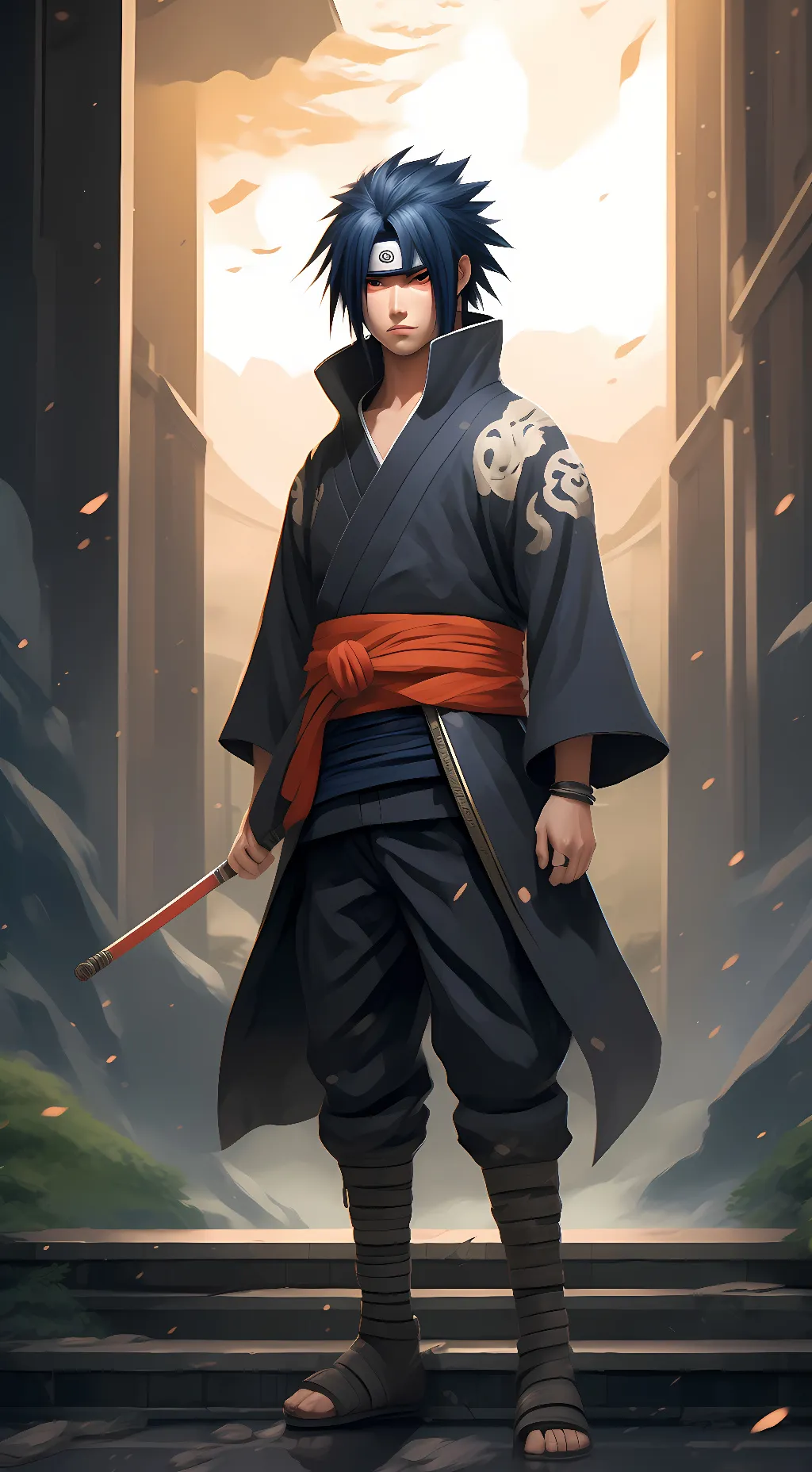 ai character: sasuke  background