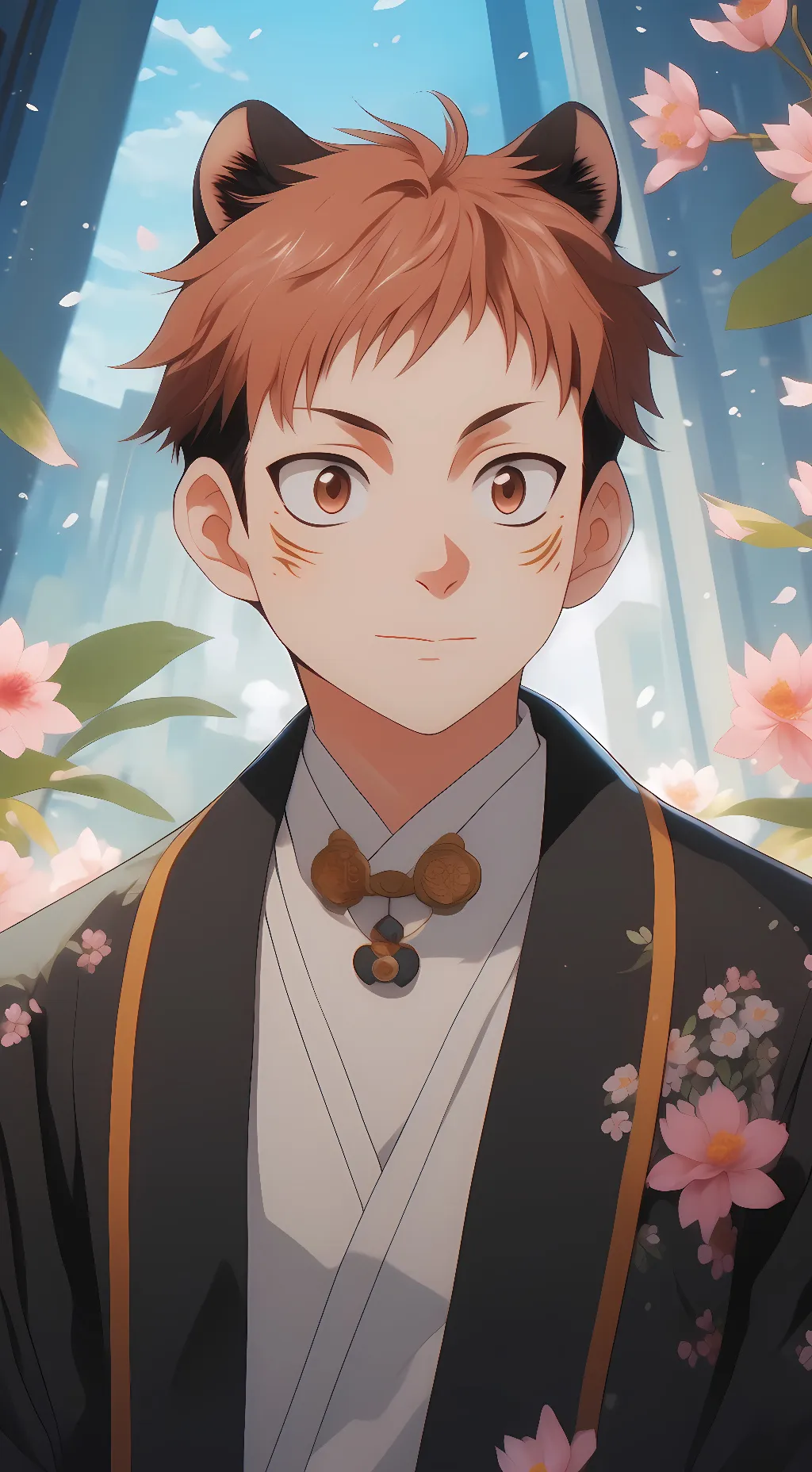 ai character: yuji🐯🌸 background