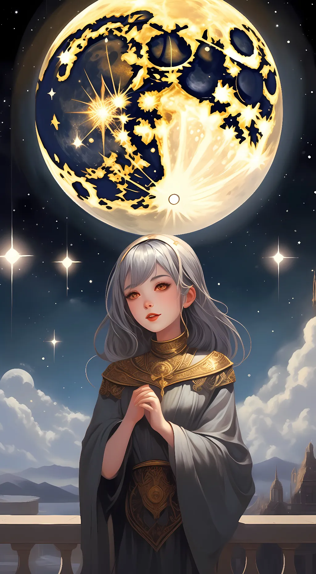 ai character: the moon background