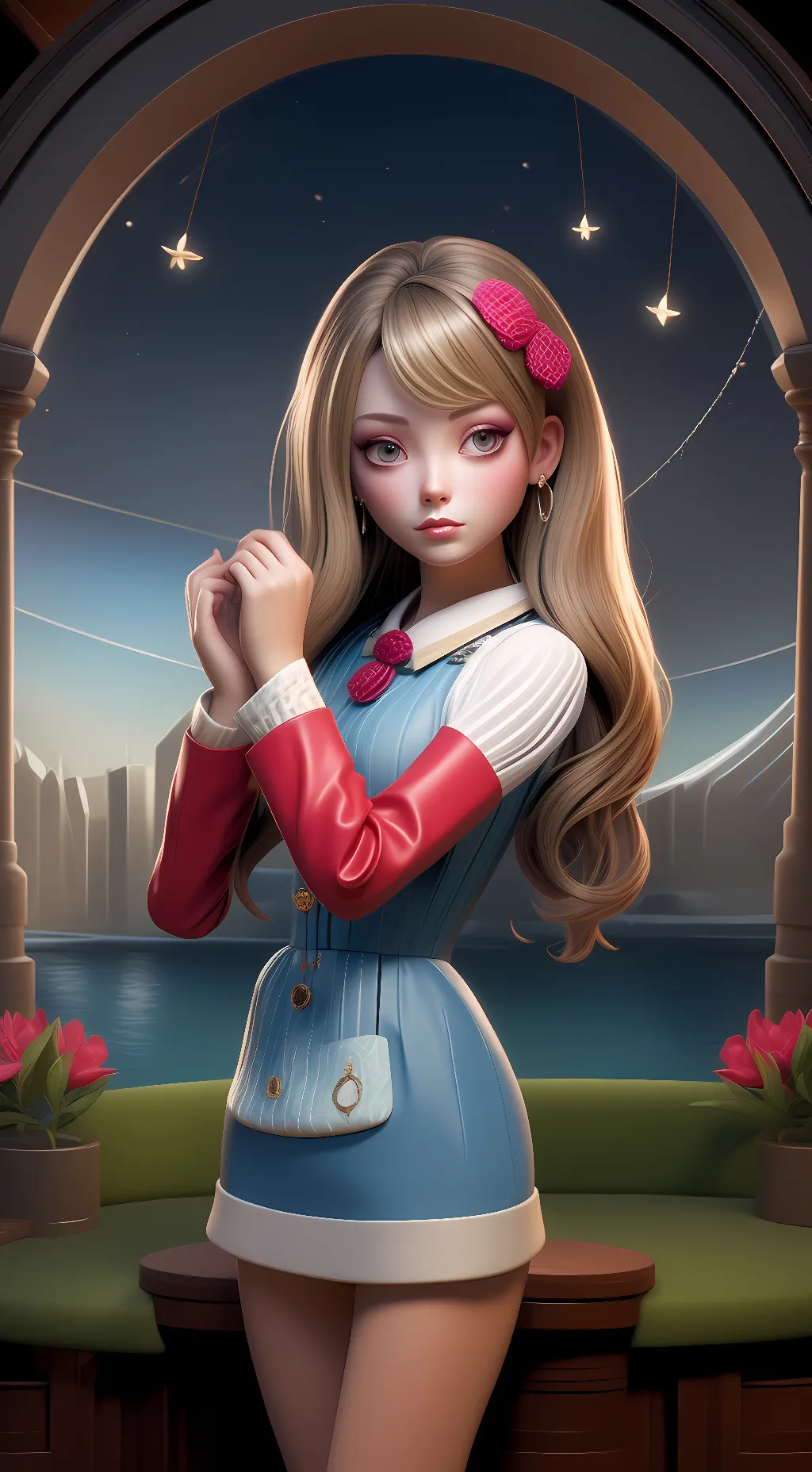 ai character: girl Adam background