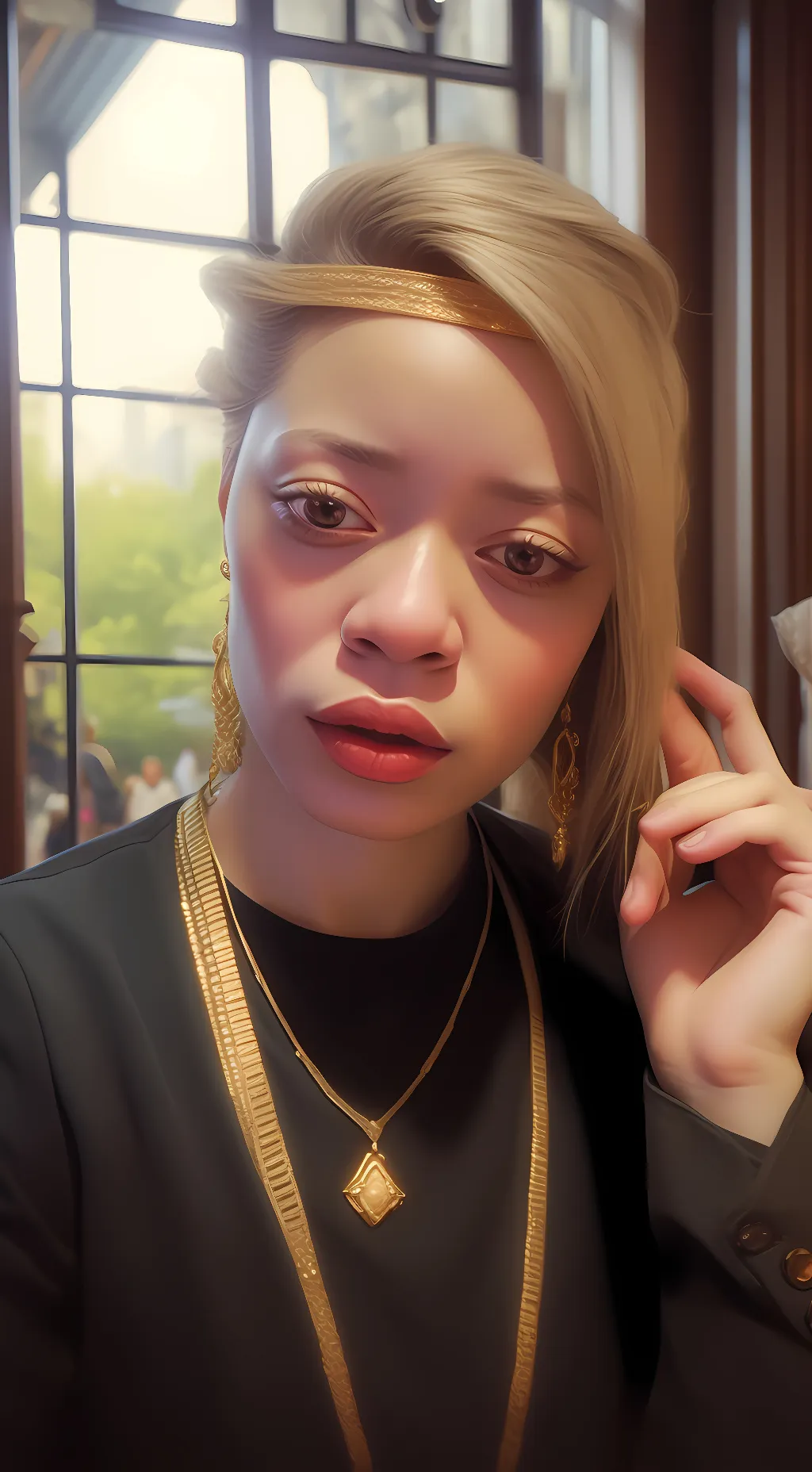 ai character: Eliza Taylor background