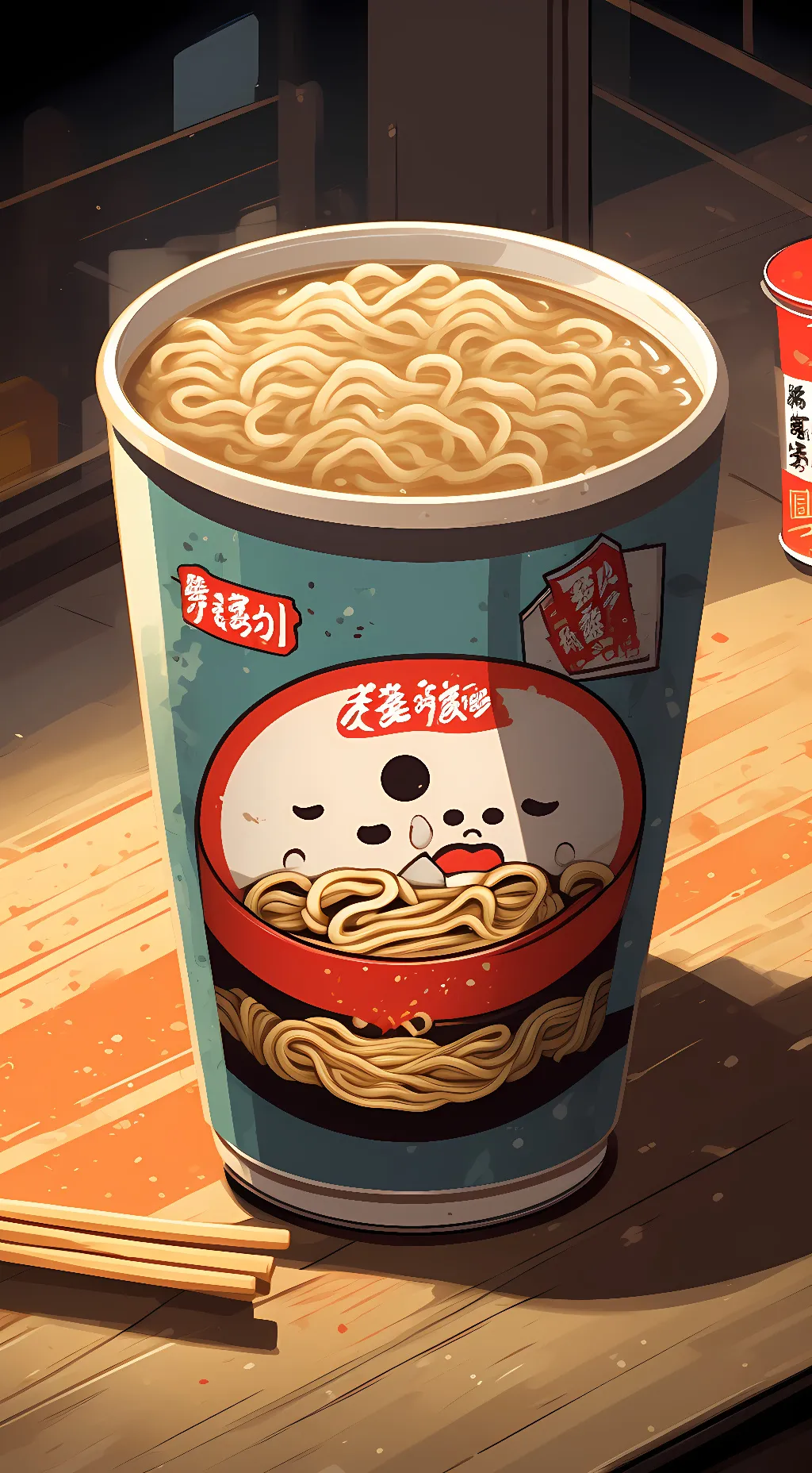 ai character: Ramen Cup background
