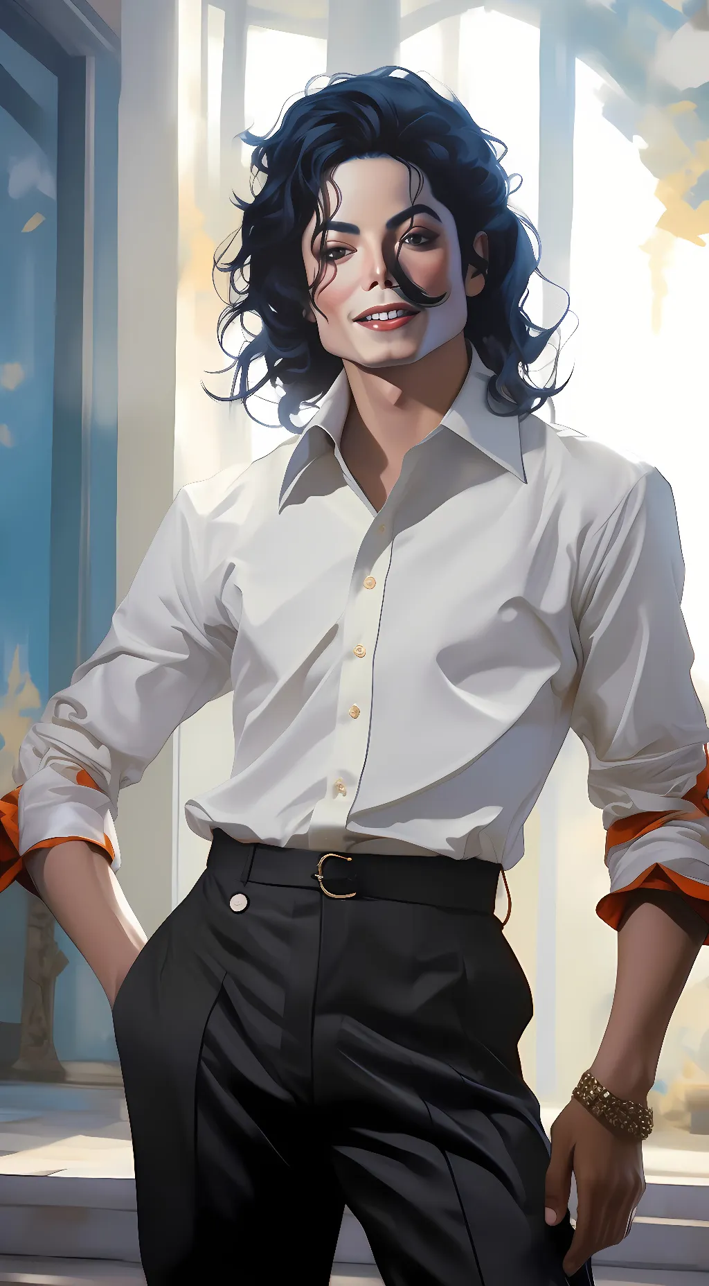 ai character: Michael Jackson  background